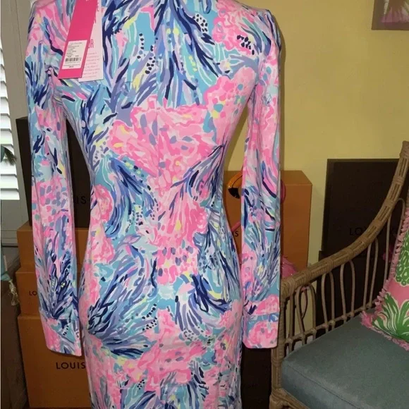 Lilly Pulitzer NWT Davie Dress Periwinkle Fan Sea Pants $98 Size XXS - Picture 6 of 11